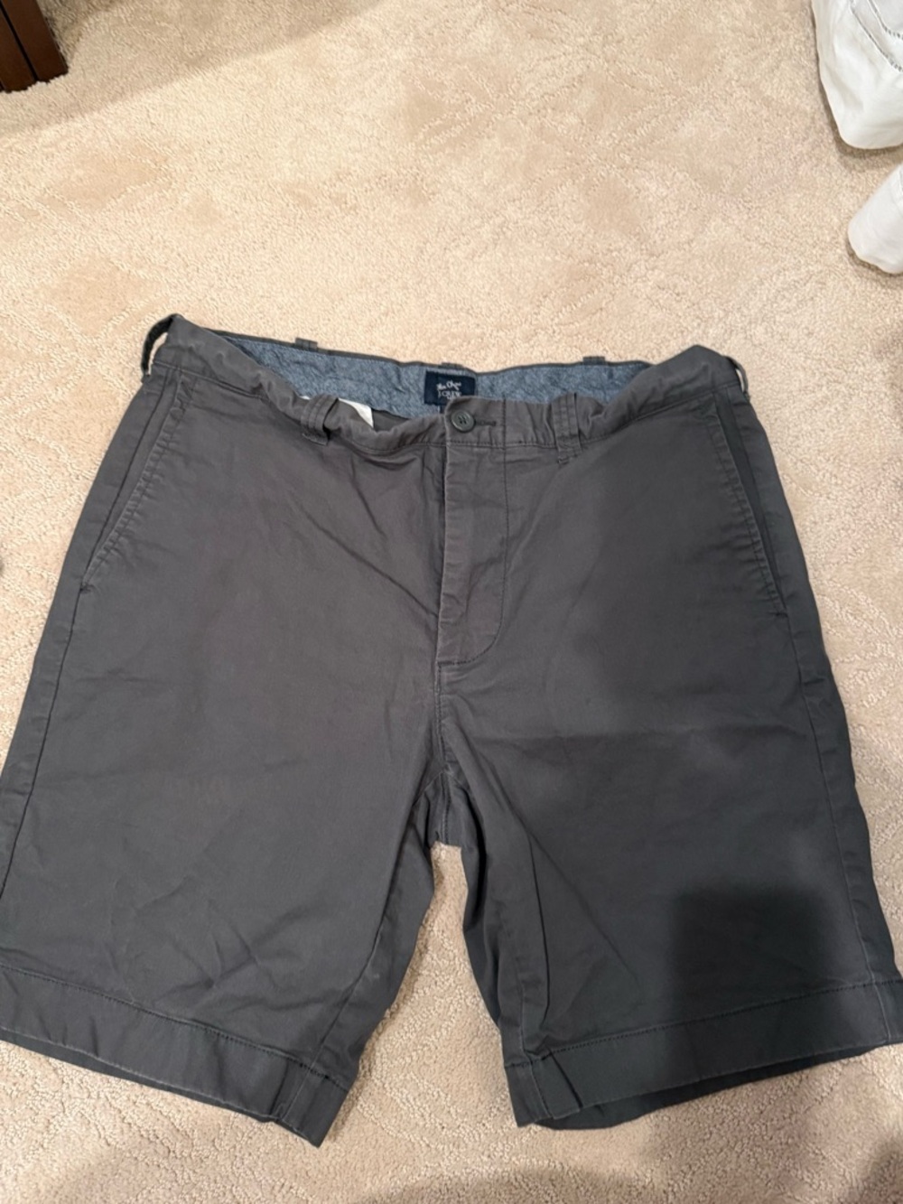 J. Crew Men's Charcoal Flat-Front Cotton Shorts